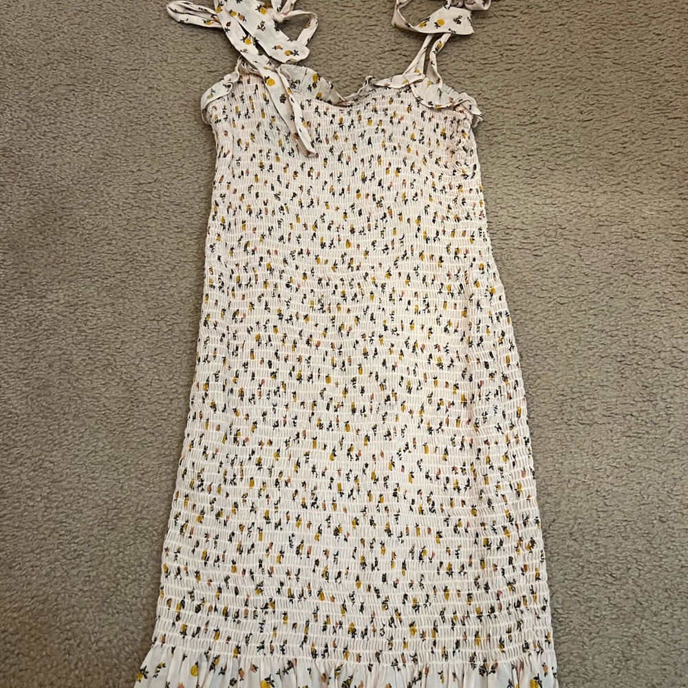 Free People White Floral Mini Dress